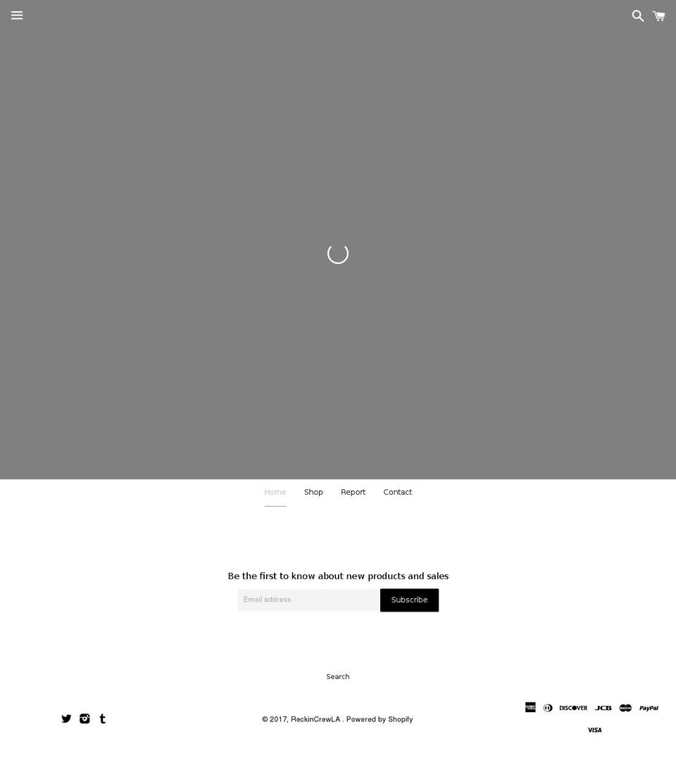 reckincrewla.com shopify website screenshot