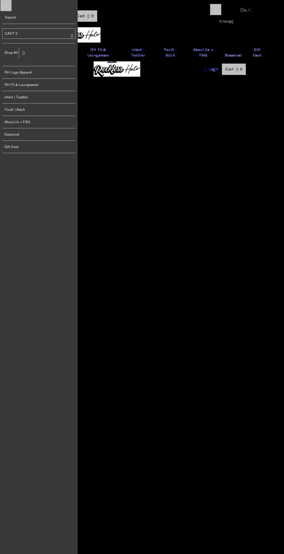 recklesshalo.com shopify website screenshot