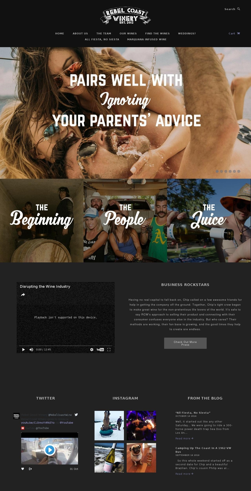 recklesslovewinery.com shopify website screenshot
