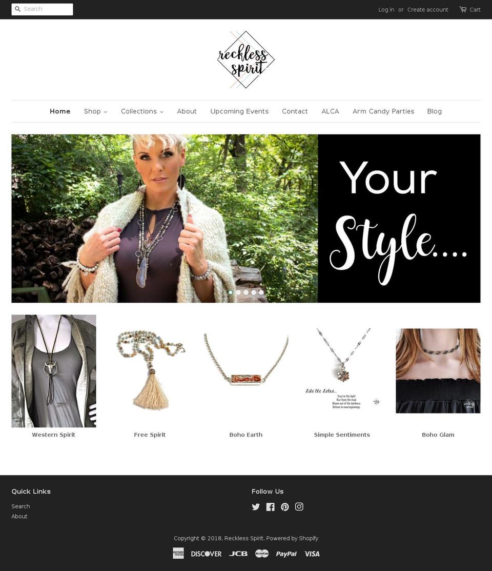 recklessspirit.com shopify website screenshot