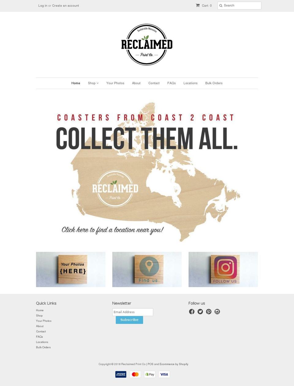 reclaimedprintco.com — Shopify storefront screenshot