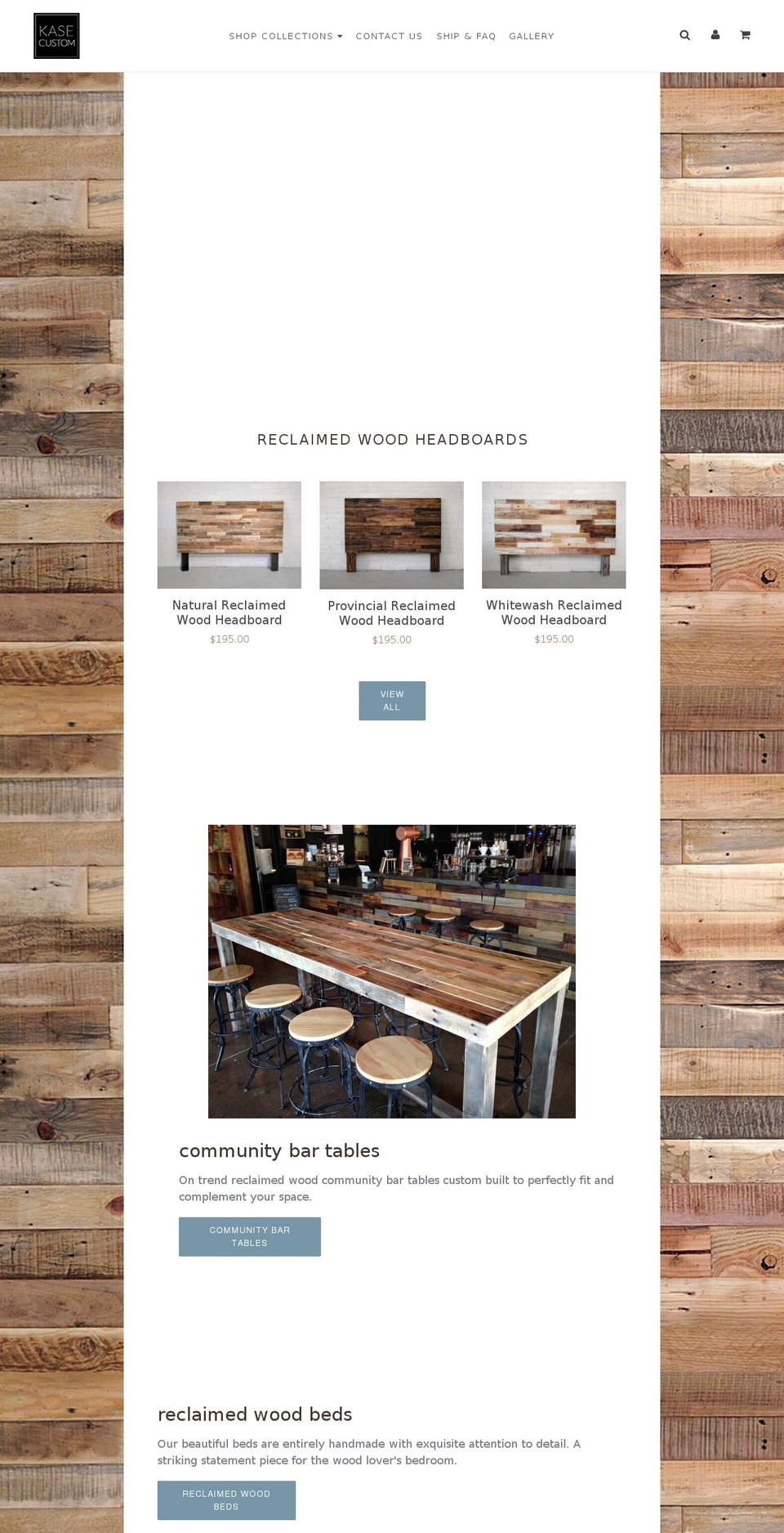 reclaimedwoodheadboards.com — Shopify storefront screenshot