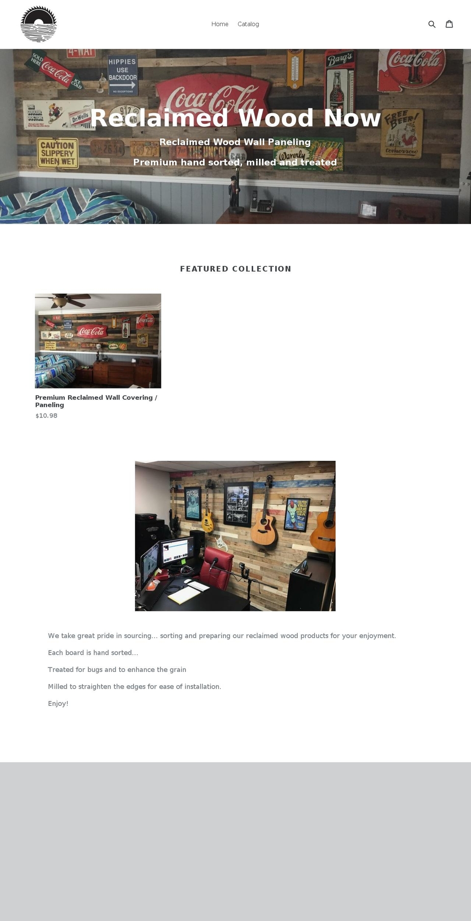 reclaimedwoodnow.com — Shopify storefront screenshot