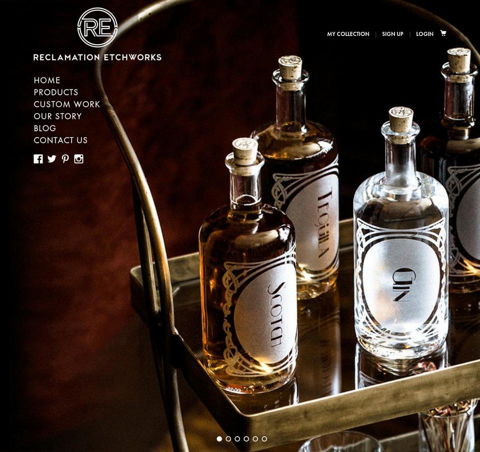 reclamationetchworks.com shopify website screenshot