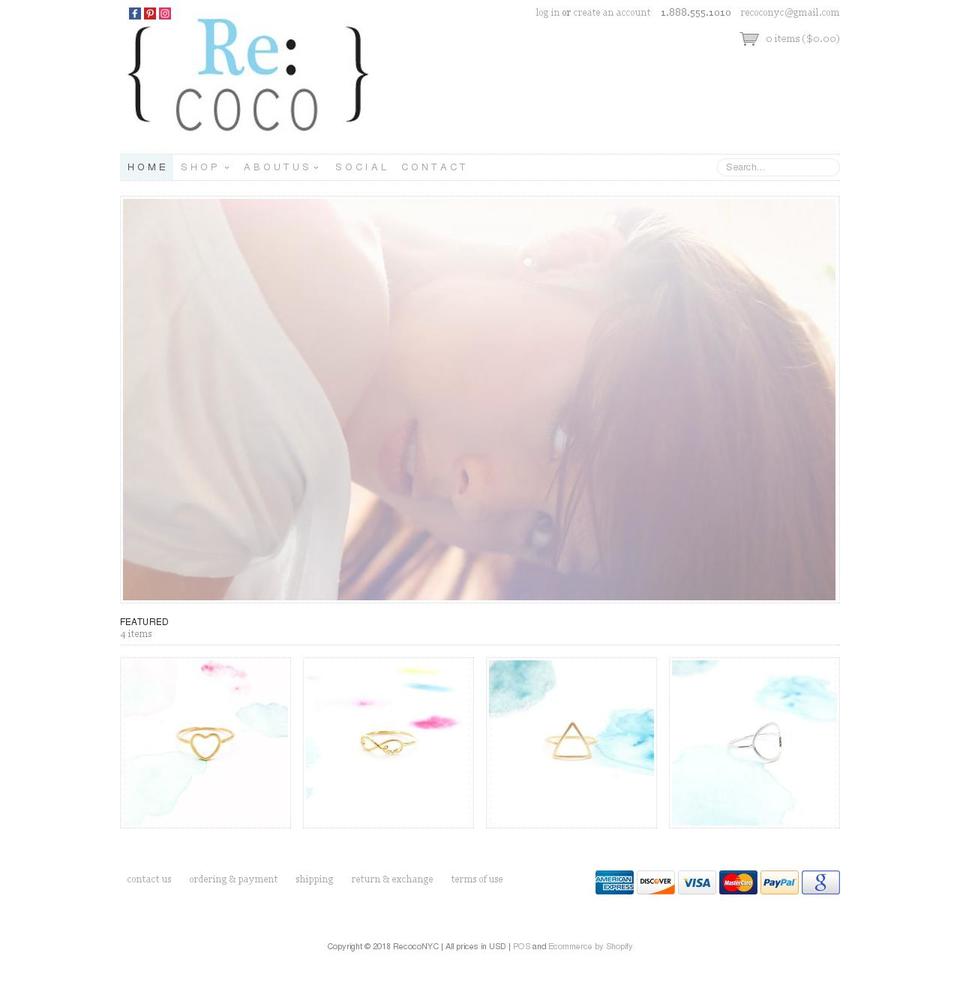 recoconyc.com shopify website screenshot