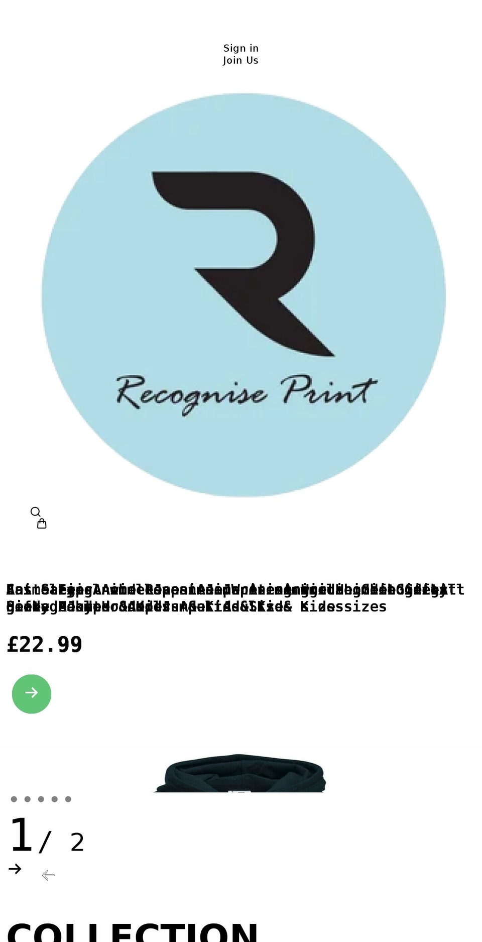 recogniseprint.com shopify website screenshot