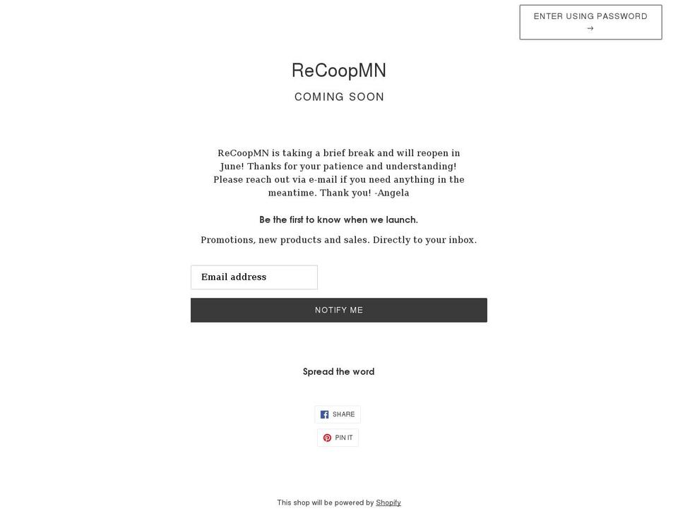 recoopmn.com shopify website screenshot