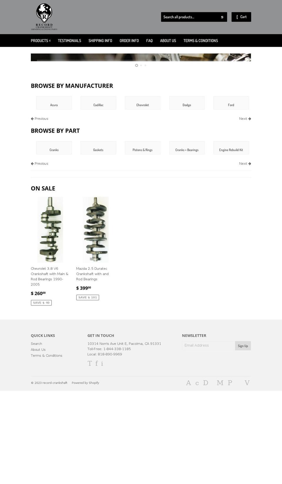 record-crankshaft-2.myshopify.com shopify website screenshot