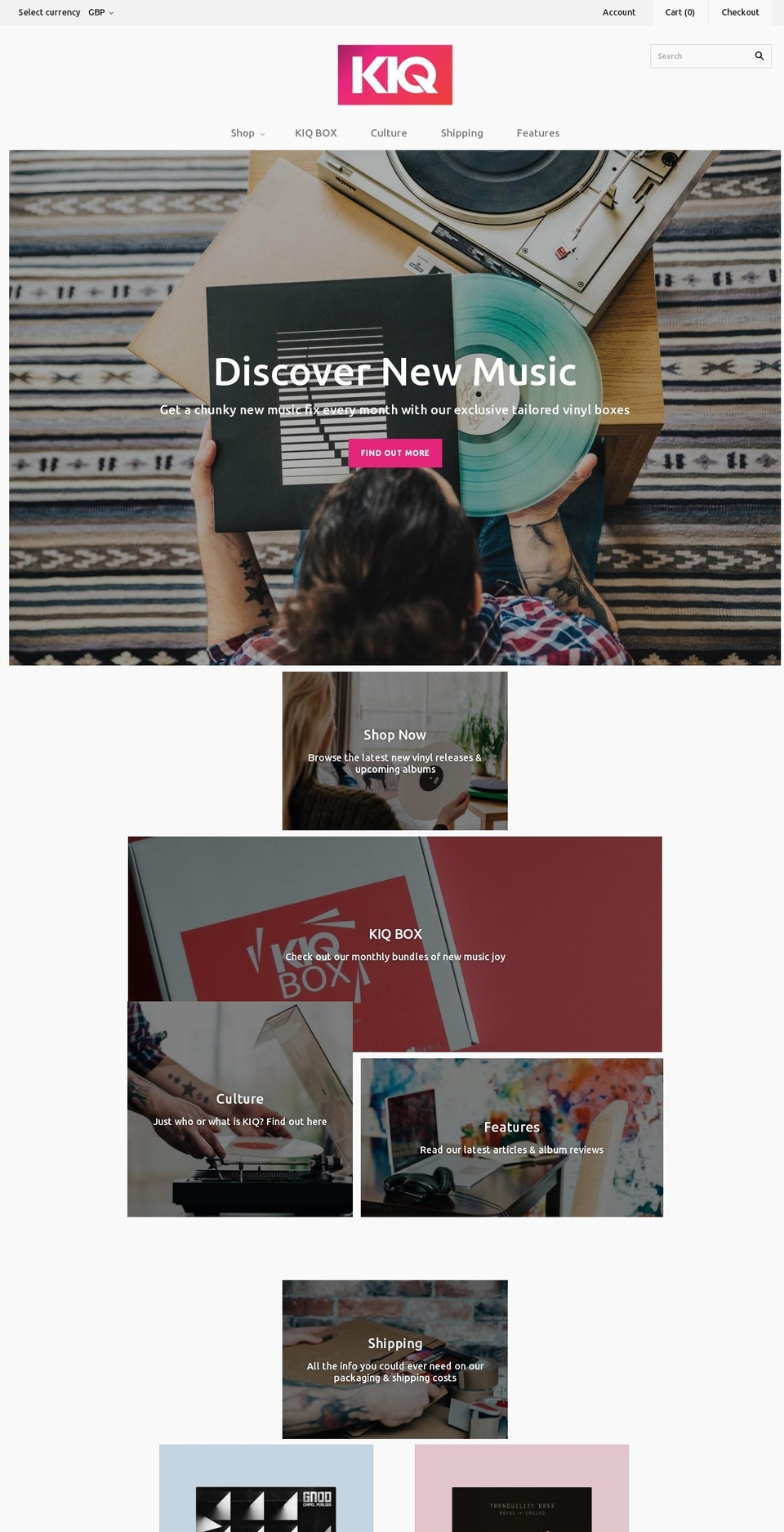 recordculture.com shopify website screenshot