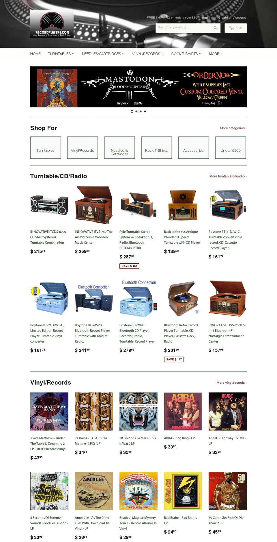 recordplayerz.com shopify website screenshot