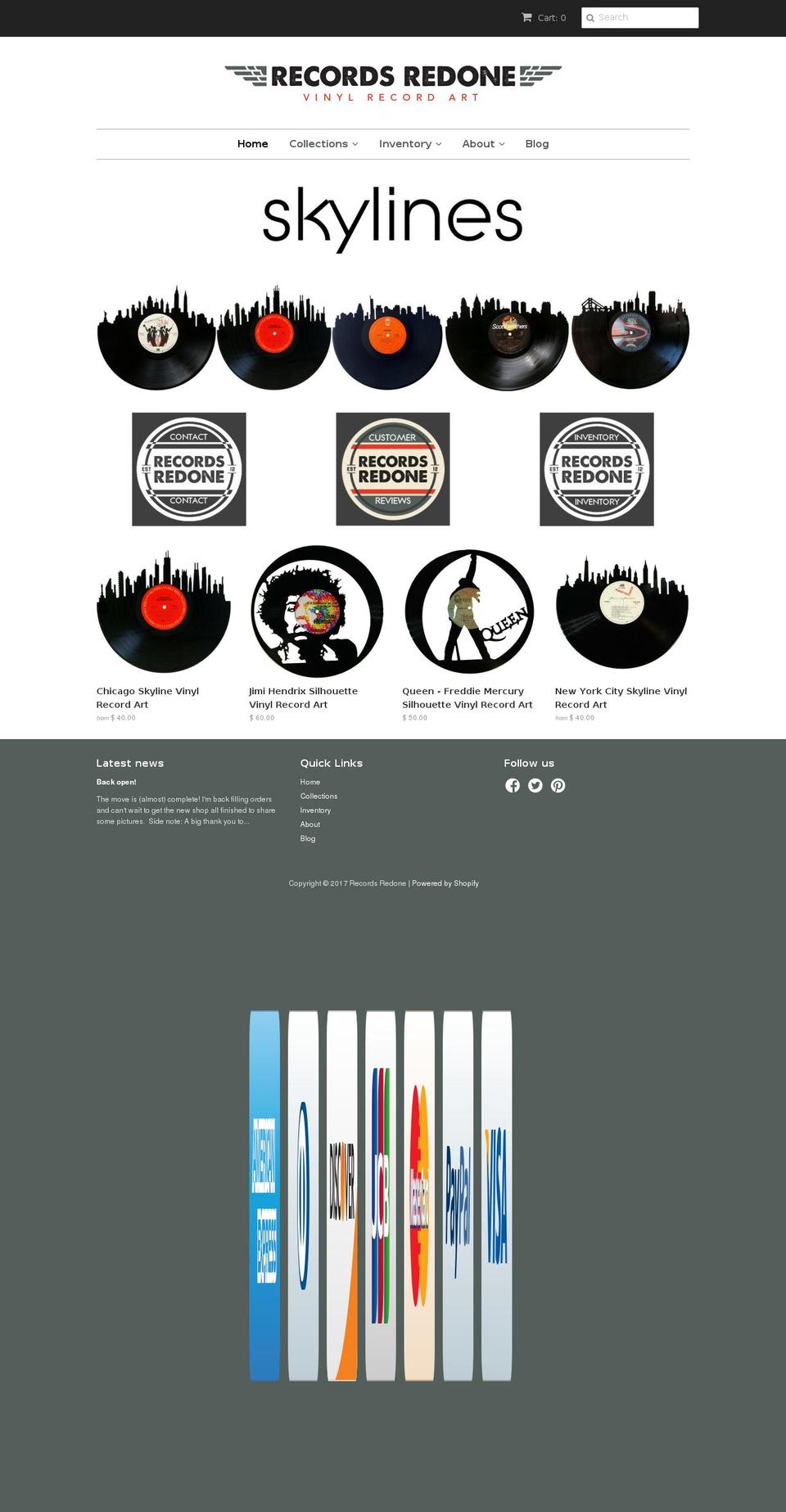 recordsredone.com shopify website screenshot