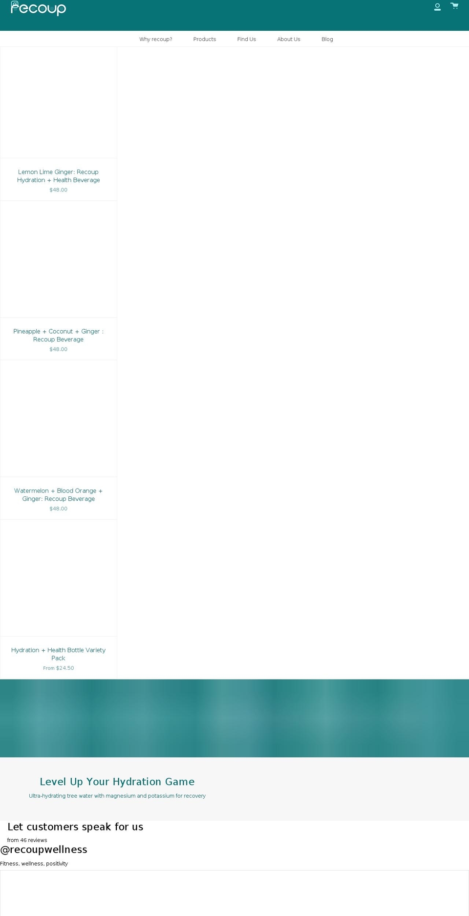 recoupwellness.com shopify website screenshot