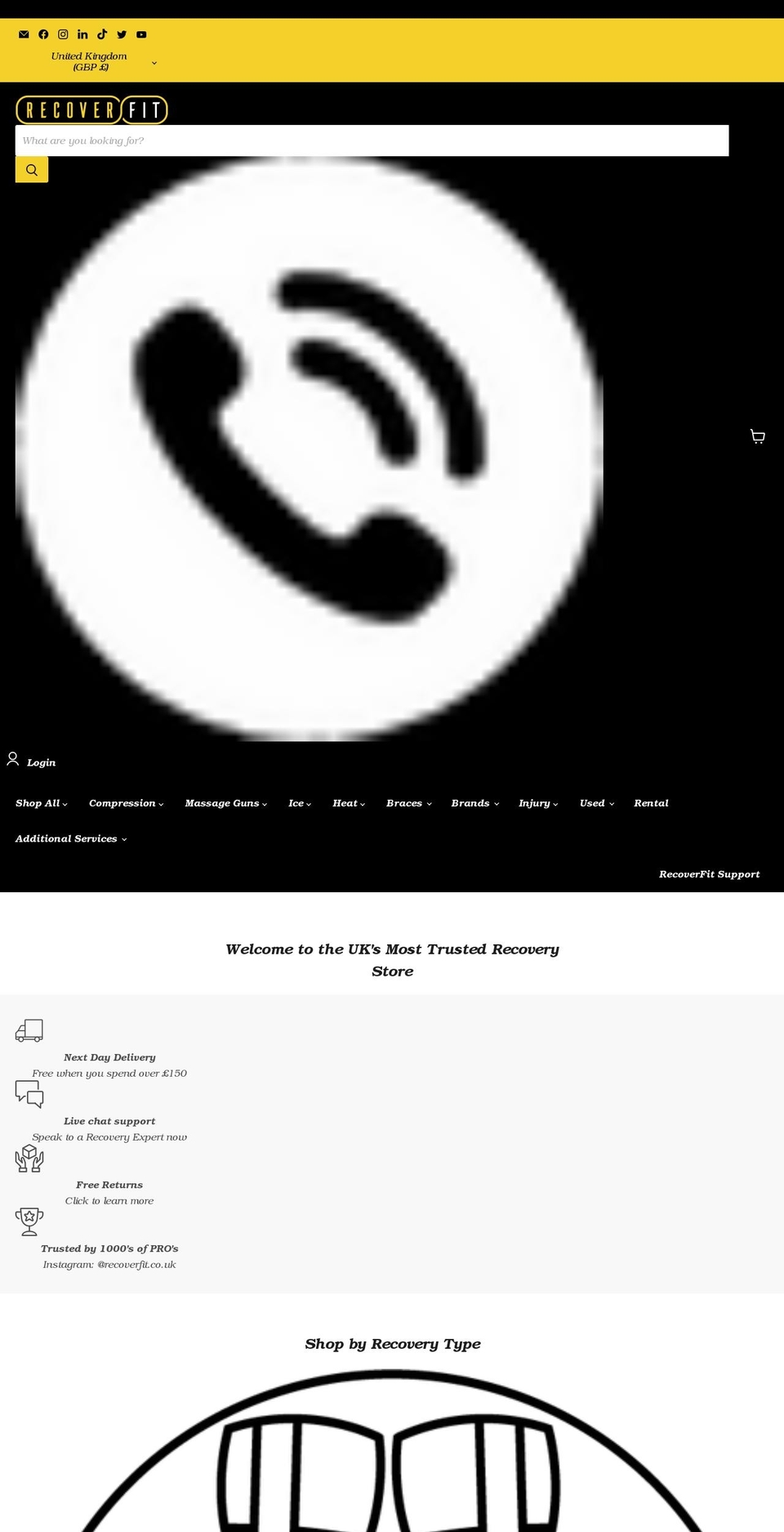 recoverfit.co.uk shopify website screenshot