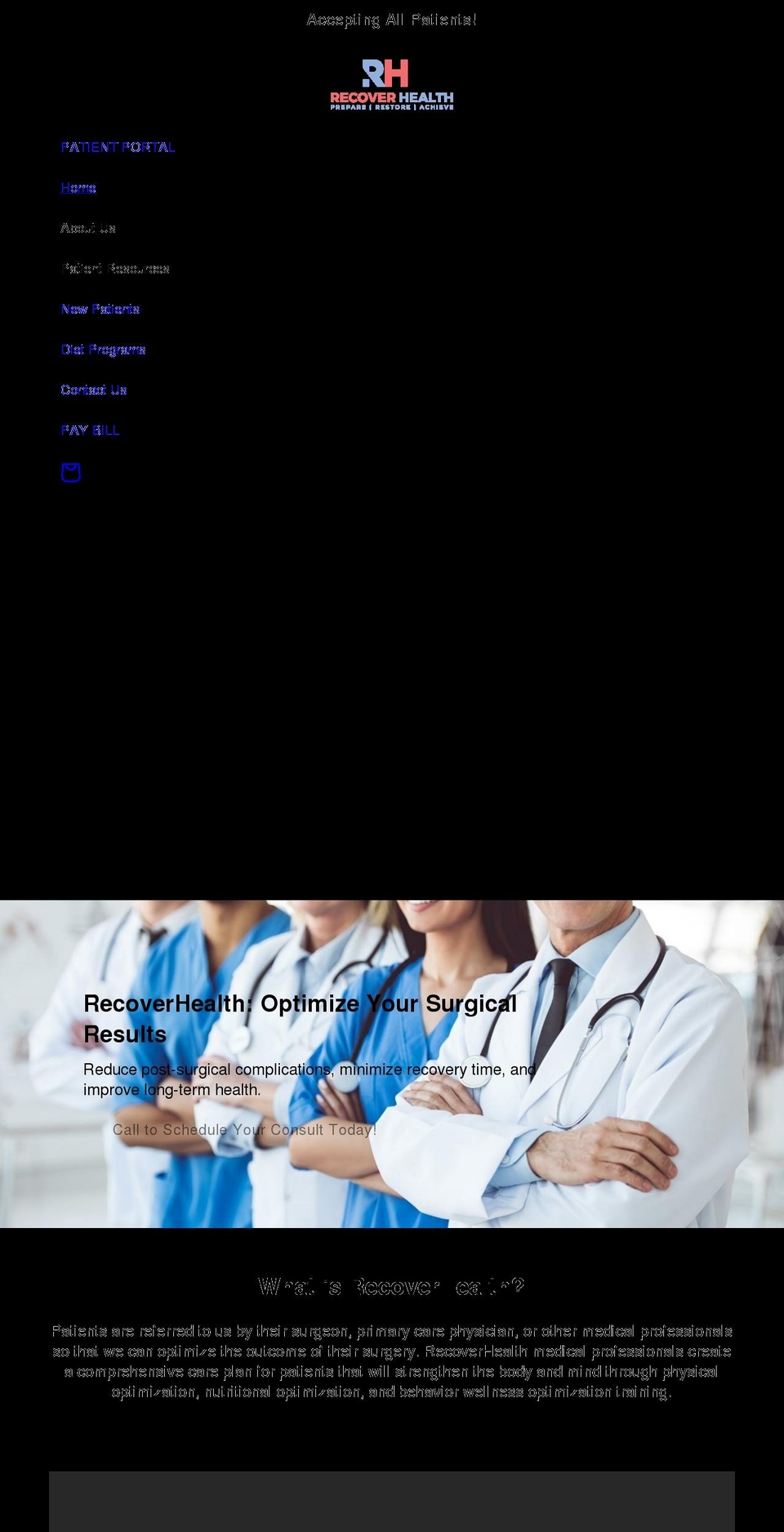 recoverhealth.net shopify website screenshot