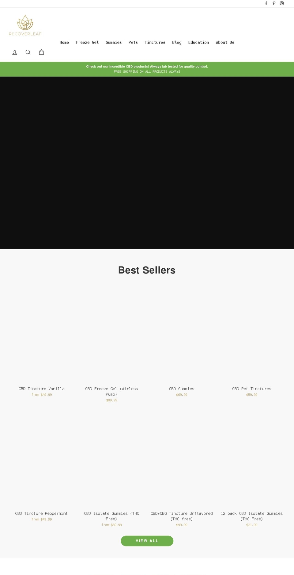 recoverleaf.com shopify website screenshot