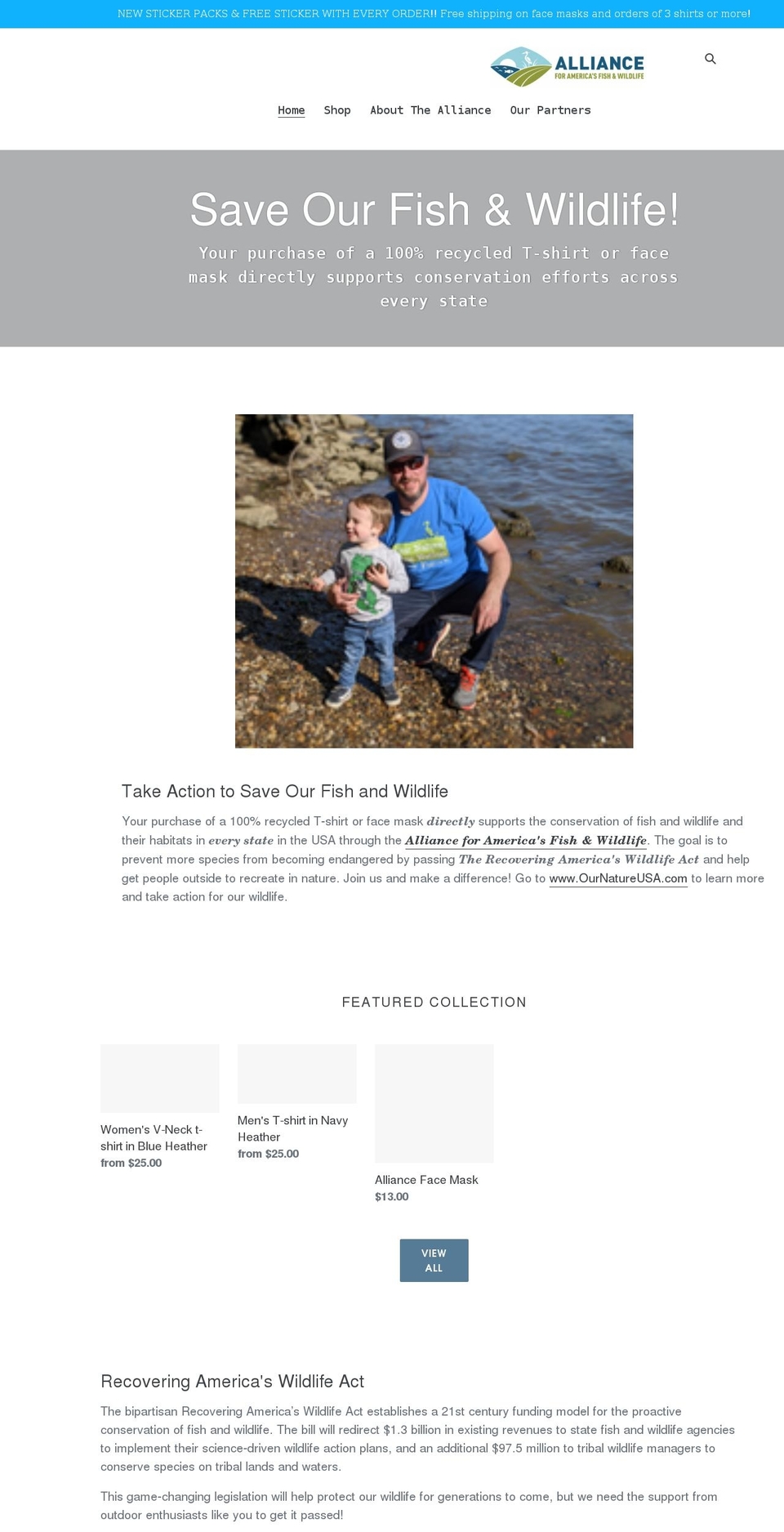 recoverwildlife.com shopify website screenshot