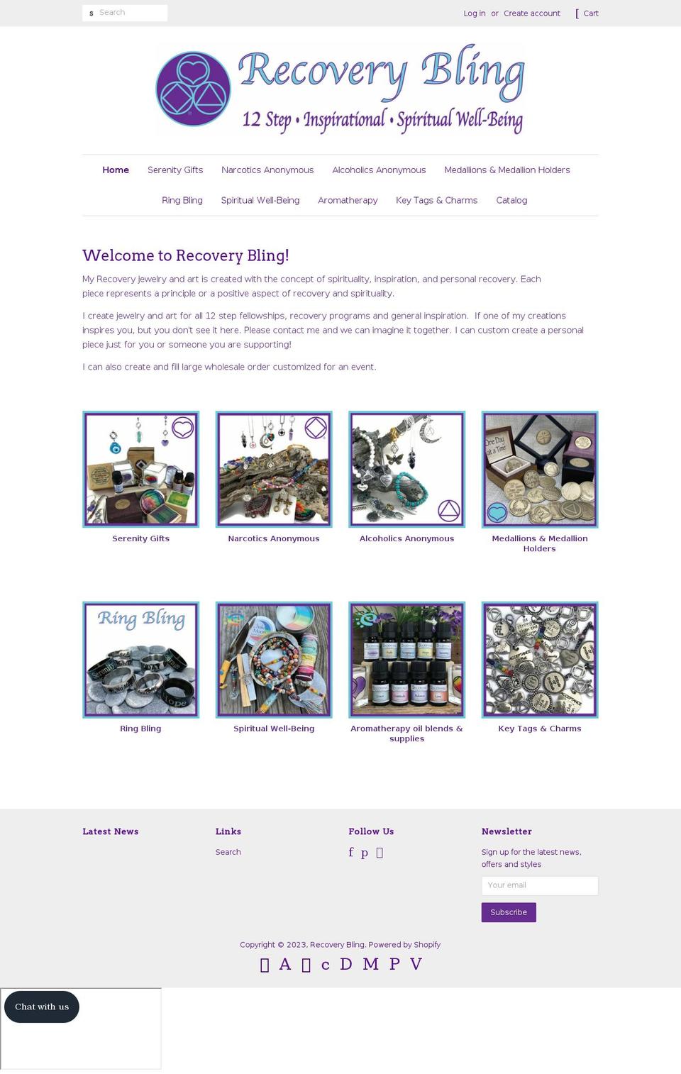 recoverybling.org shopify website screenshot
