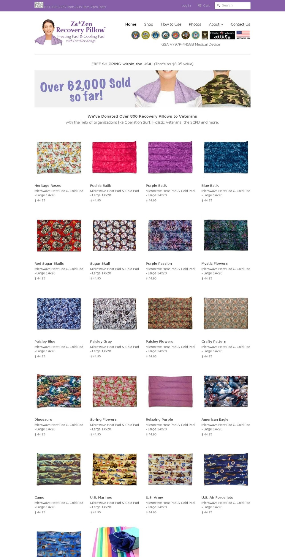 recoveryheatingpad.com — Shopify storefront screenshot