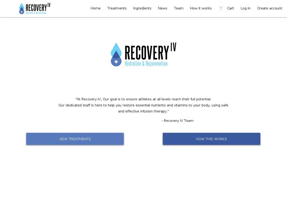 recoveryiv.com — Shopify storefront screenshot