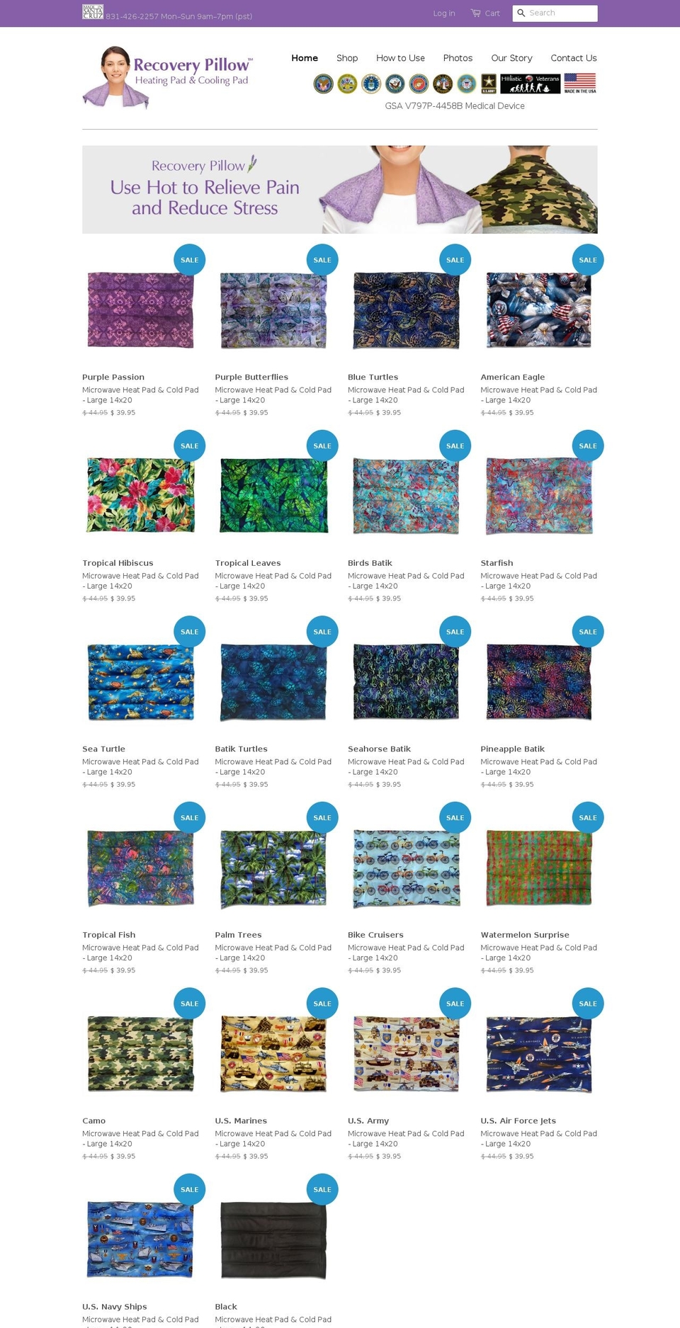 recoverypillow.com shopify website screenshot