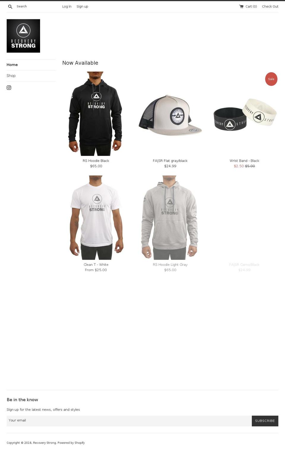 recoverystrong.biz shopify website screenshot