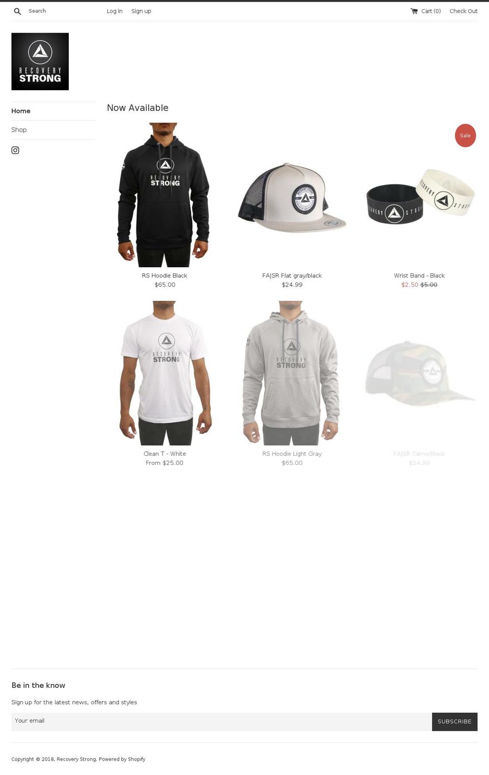 recoverystrong.com shopify website screenshot