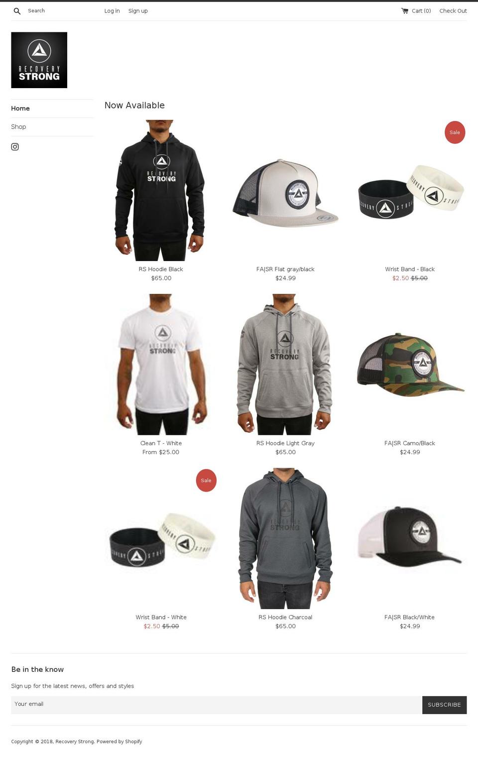 recoverystrong.net shopify website screenshot