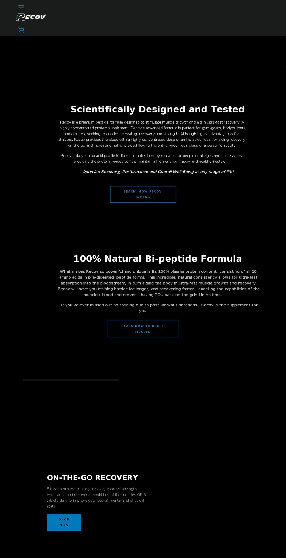recovfaster.com shopify website screenshot