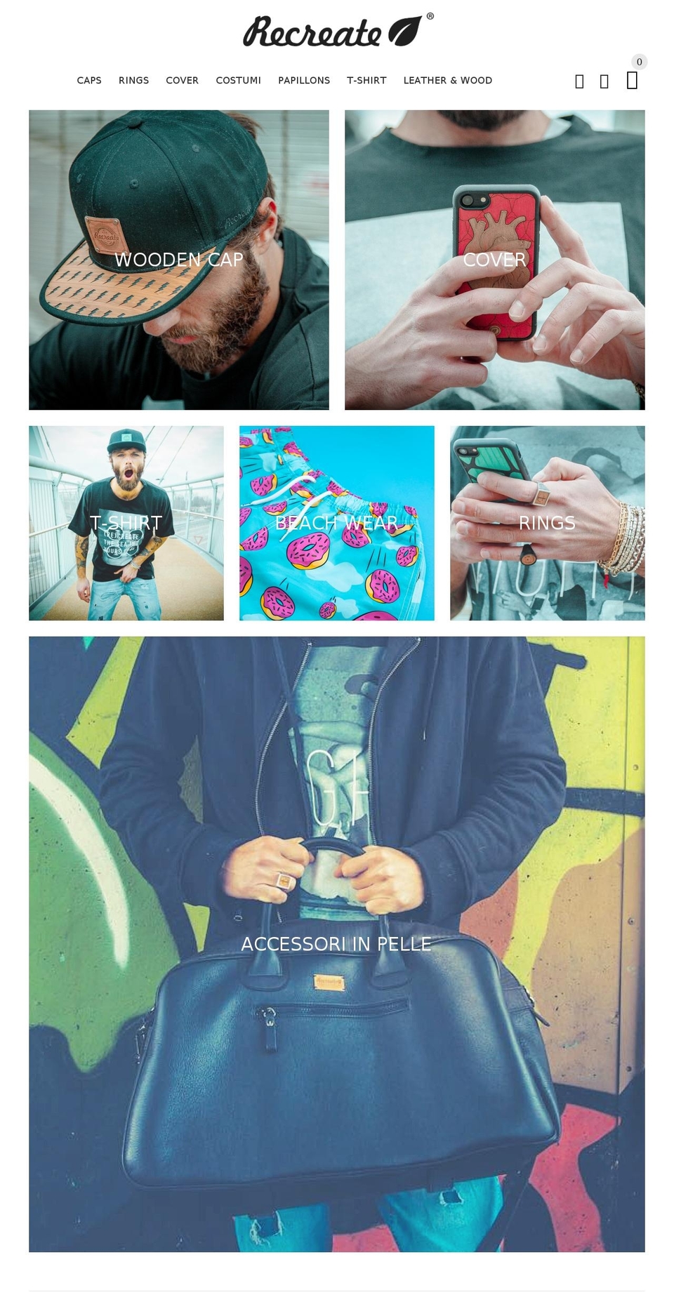 recreateshop.com shopify website screenshot
