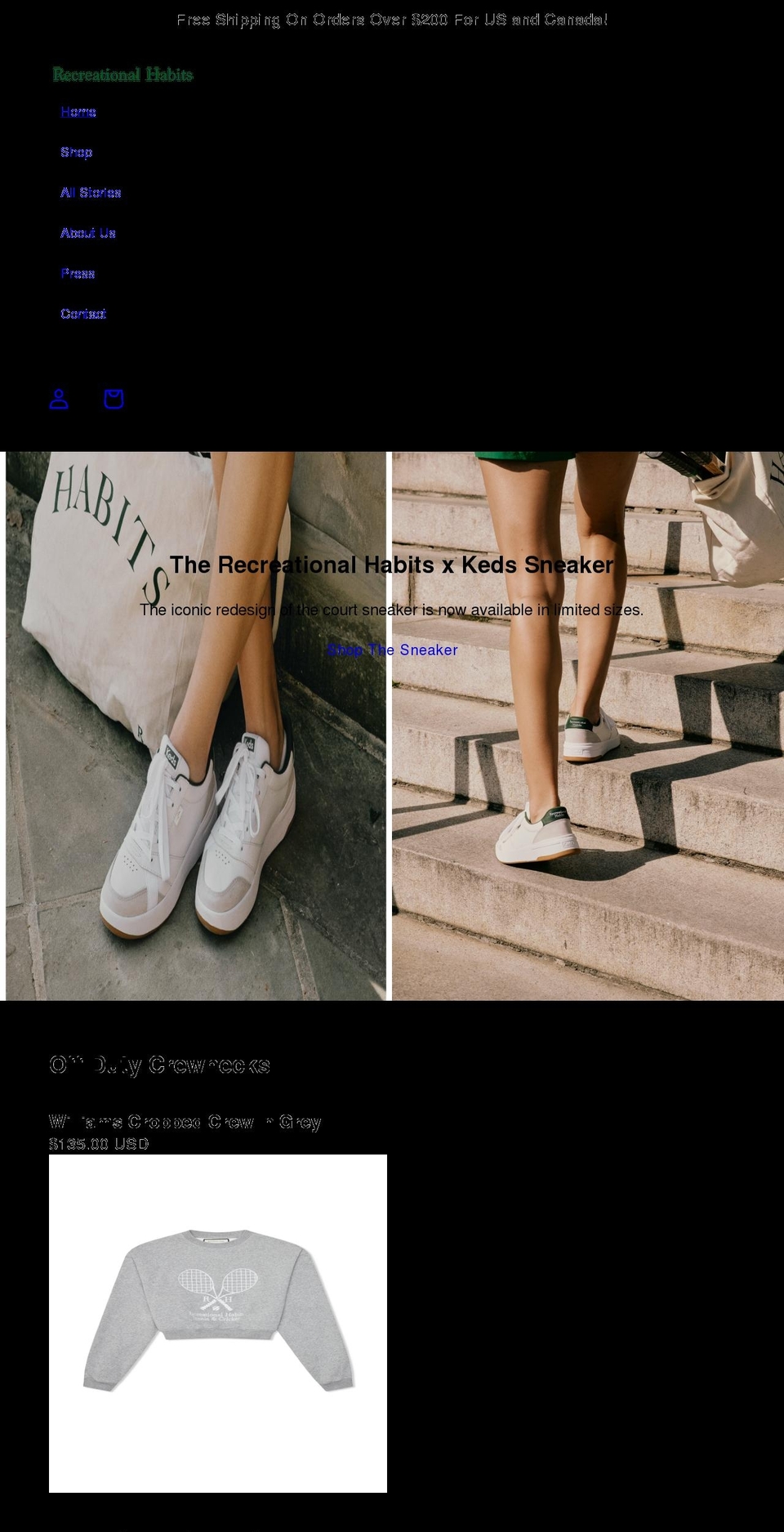 recreationalhabits.com shopify website screenshot