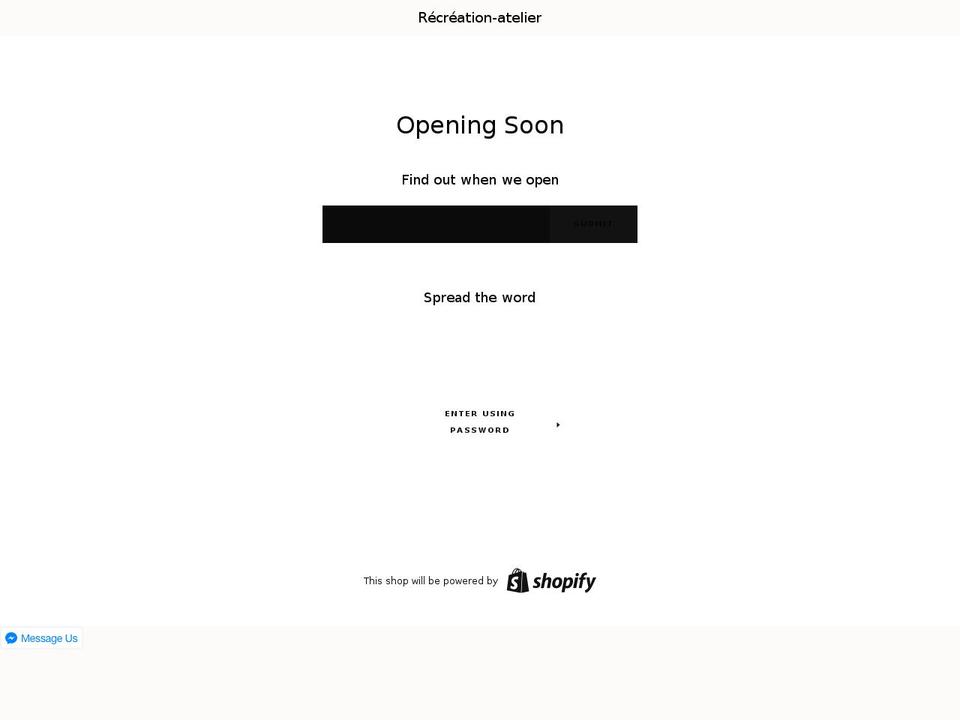 recreationatelier.com — Shopify storefront screenshot