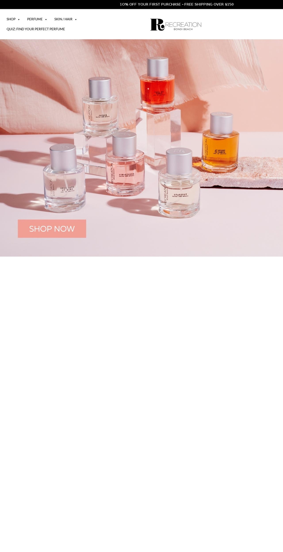 recreationbeauty.com shopify website screenshot