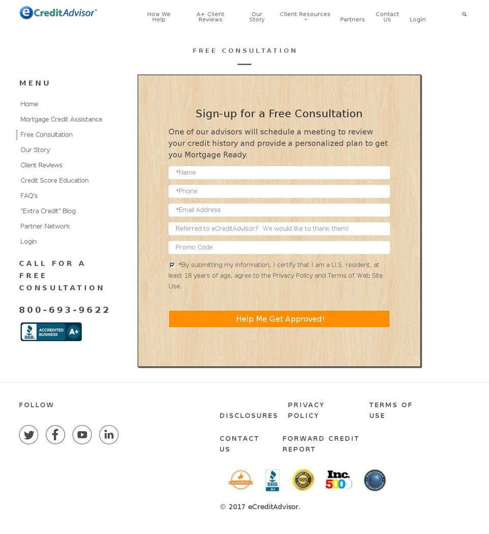 eCreditAdvisor - MORTGAGE PRODUCTION Shopify theme site example recreditadvisor.com