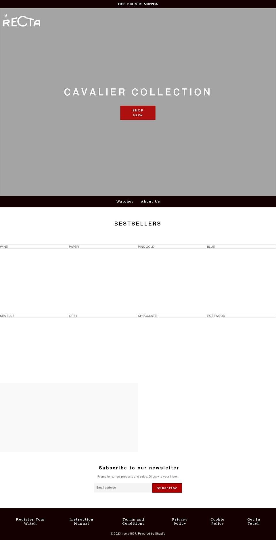 recta1897.com shopify website screenshot
