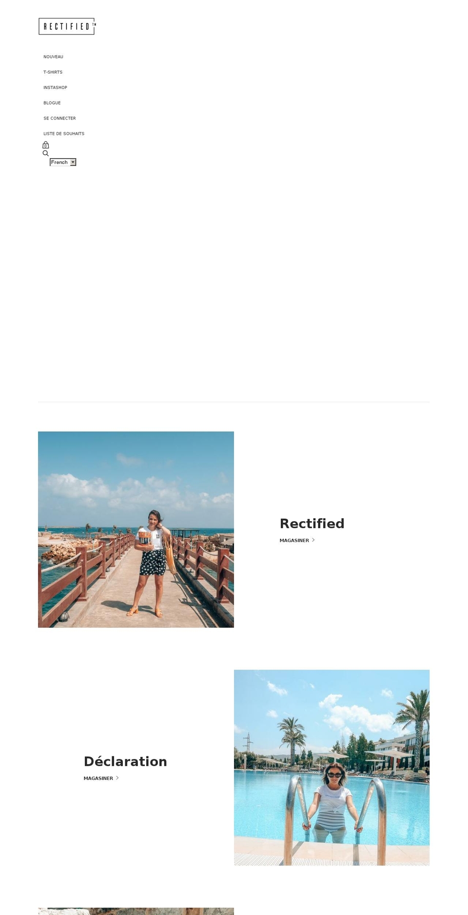 rectifiedcollection.com — Shopify storefront screenshot
