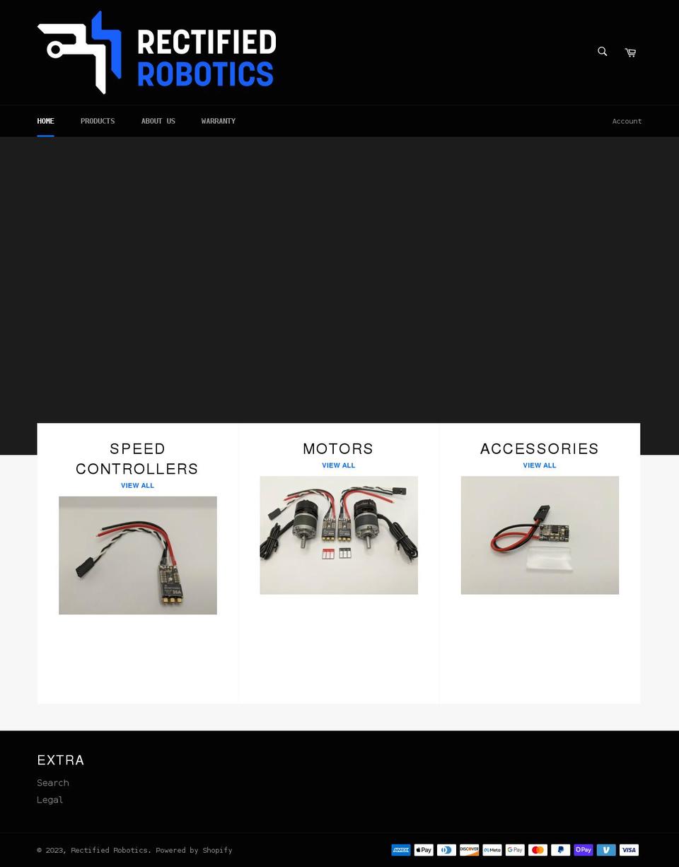 rectifiedrobotics.com shopify website screenshot