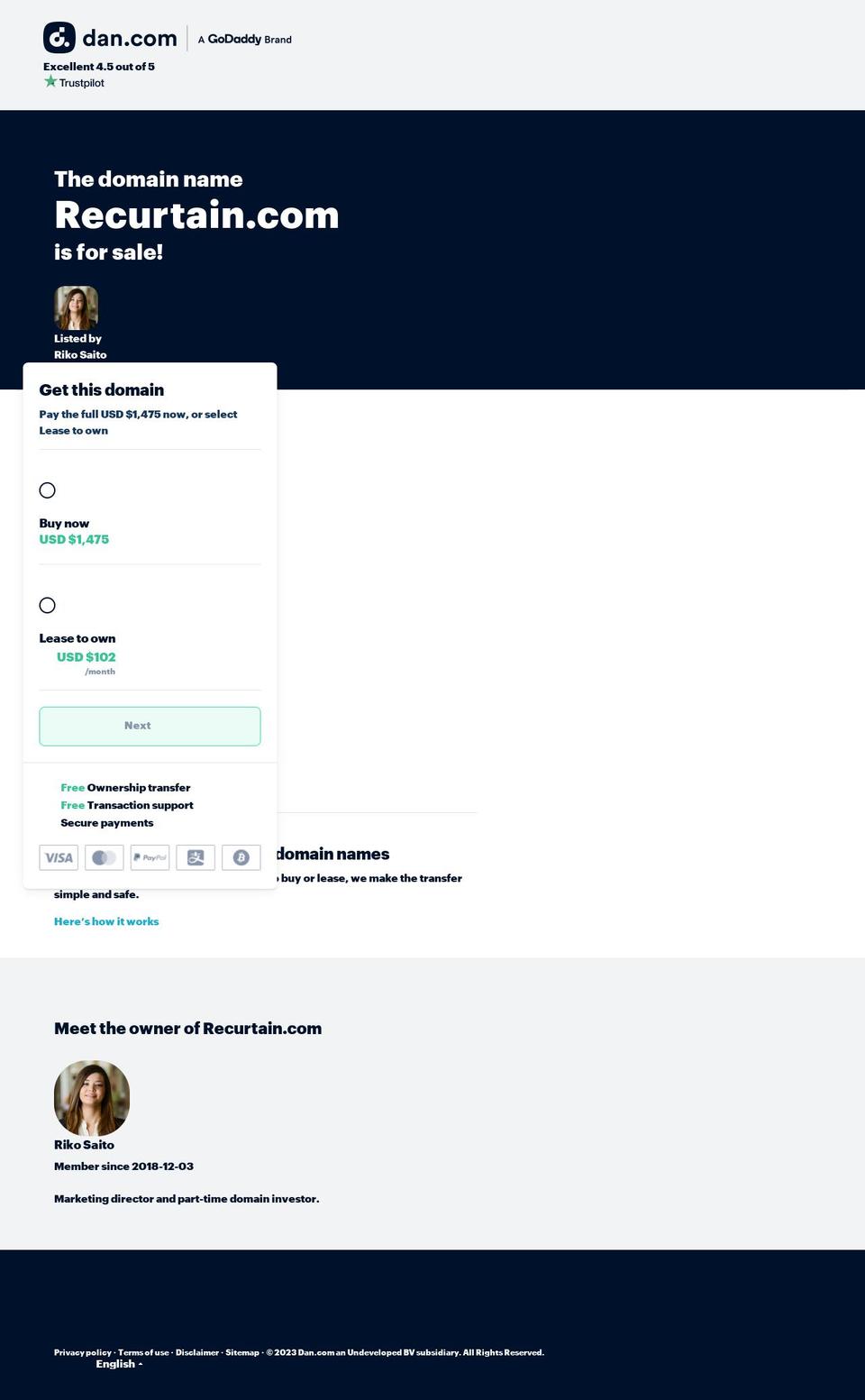 recurtain.com — Shopify storefront screenshot