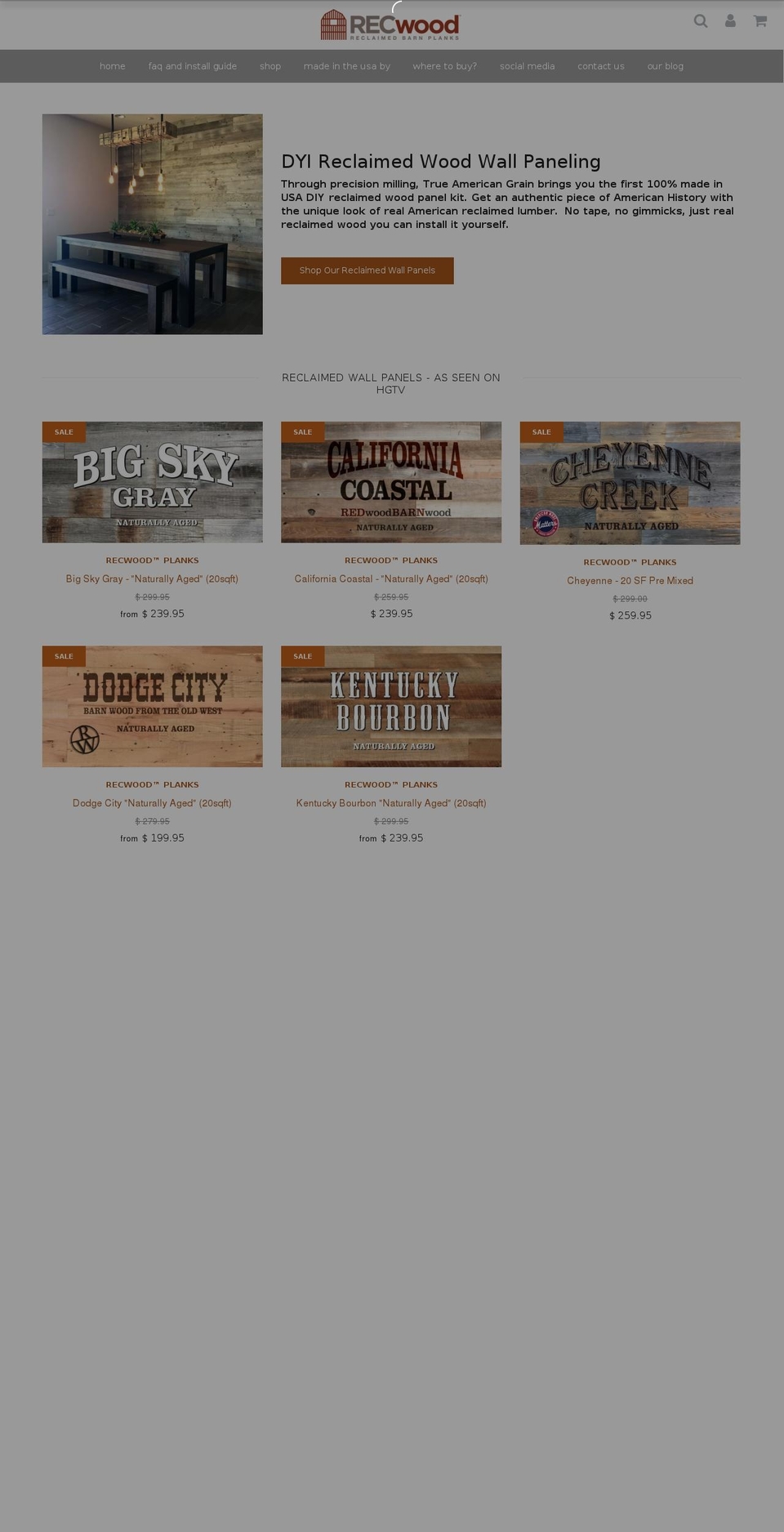 recwoodplanks.com shopify website screenshot