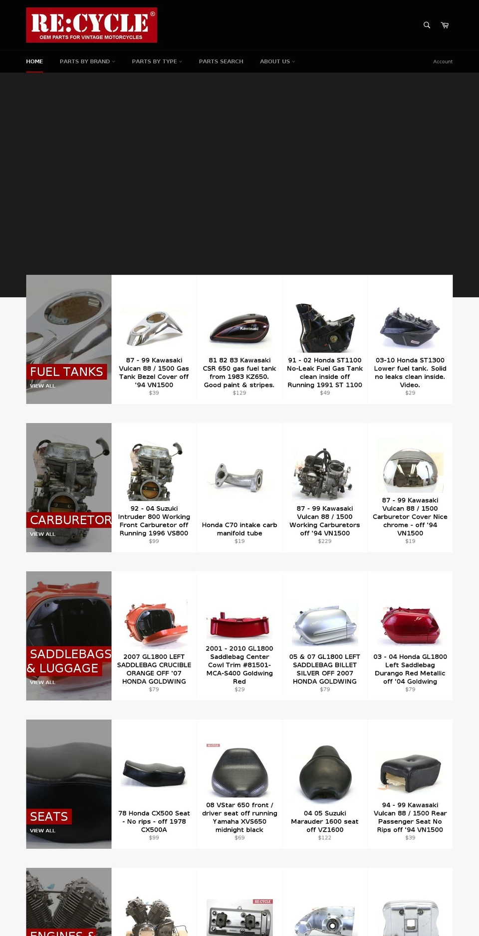 recycle.parts shopify website screenshot