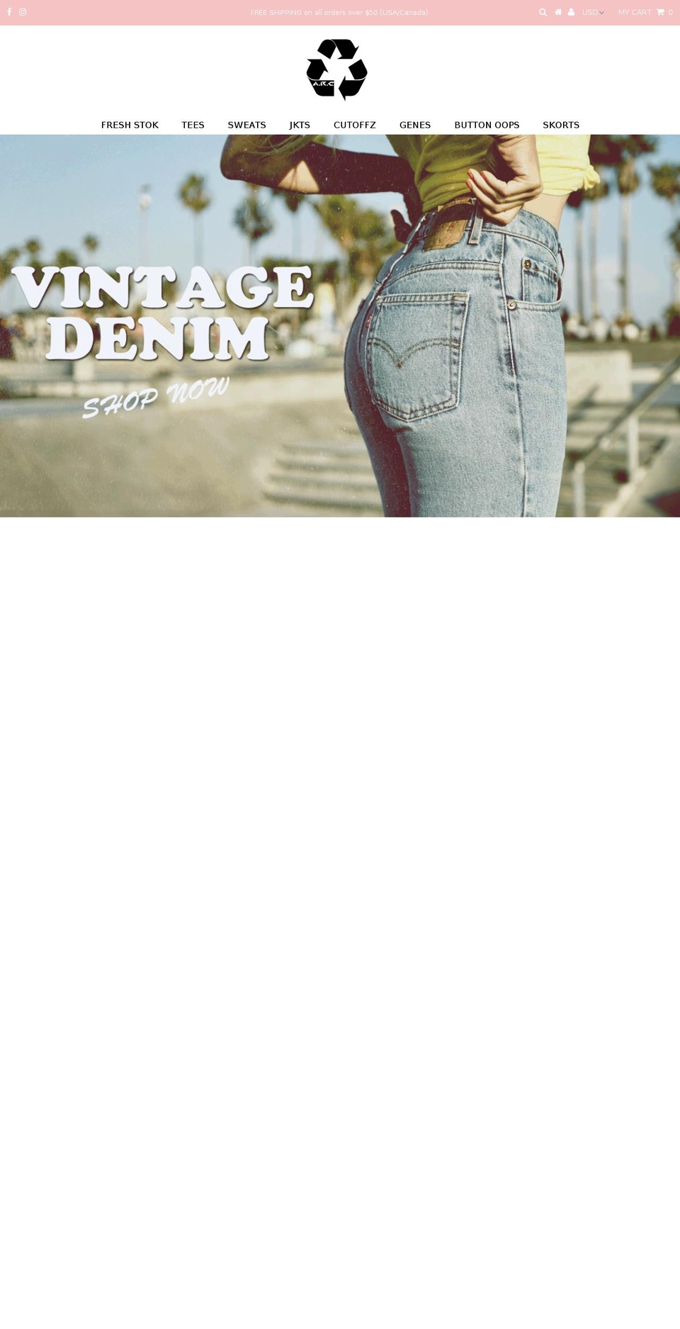 recycled.clothing shopify website screenshot