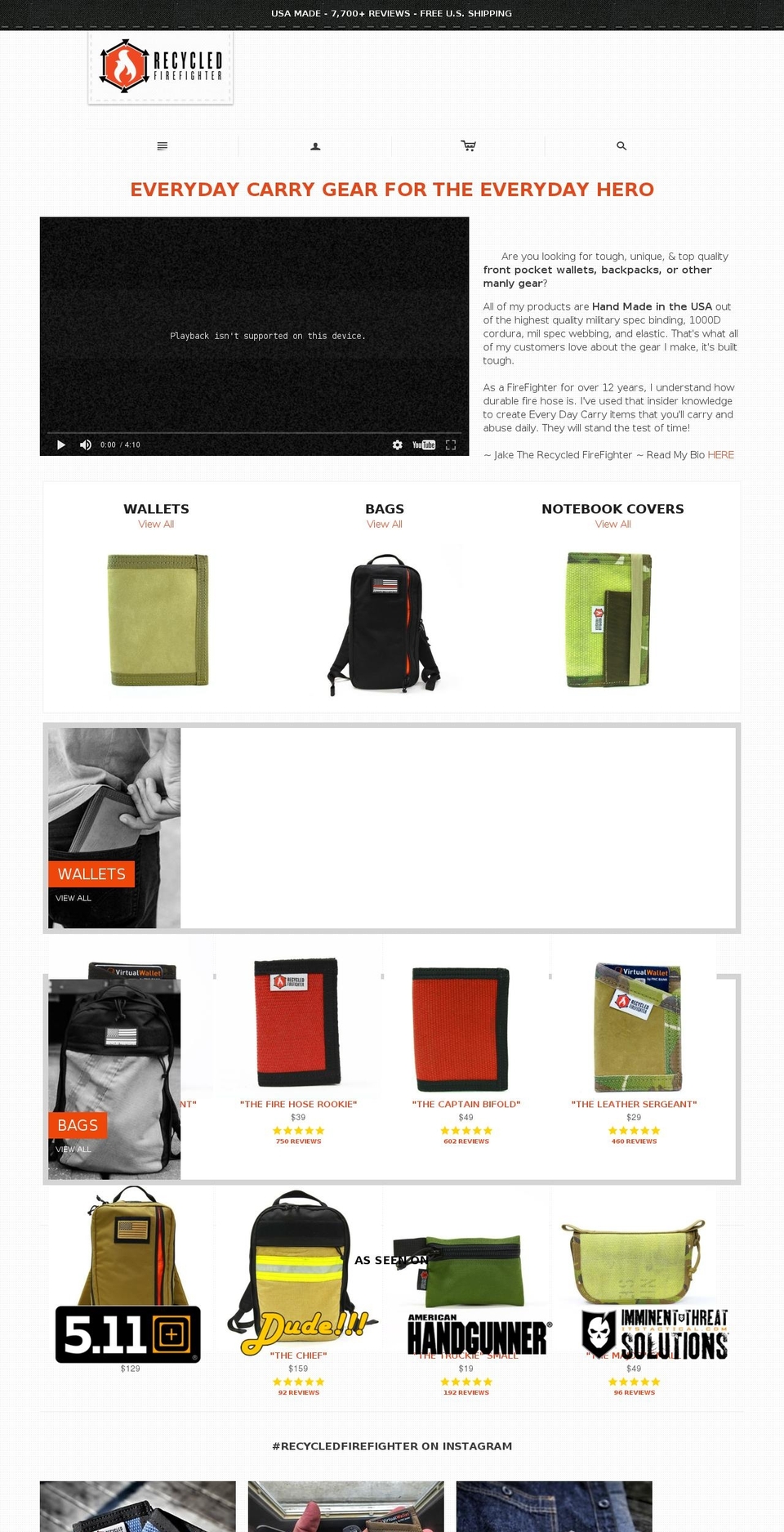 turbo Shopify theme site example recycledfirefighter.com
