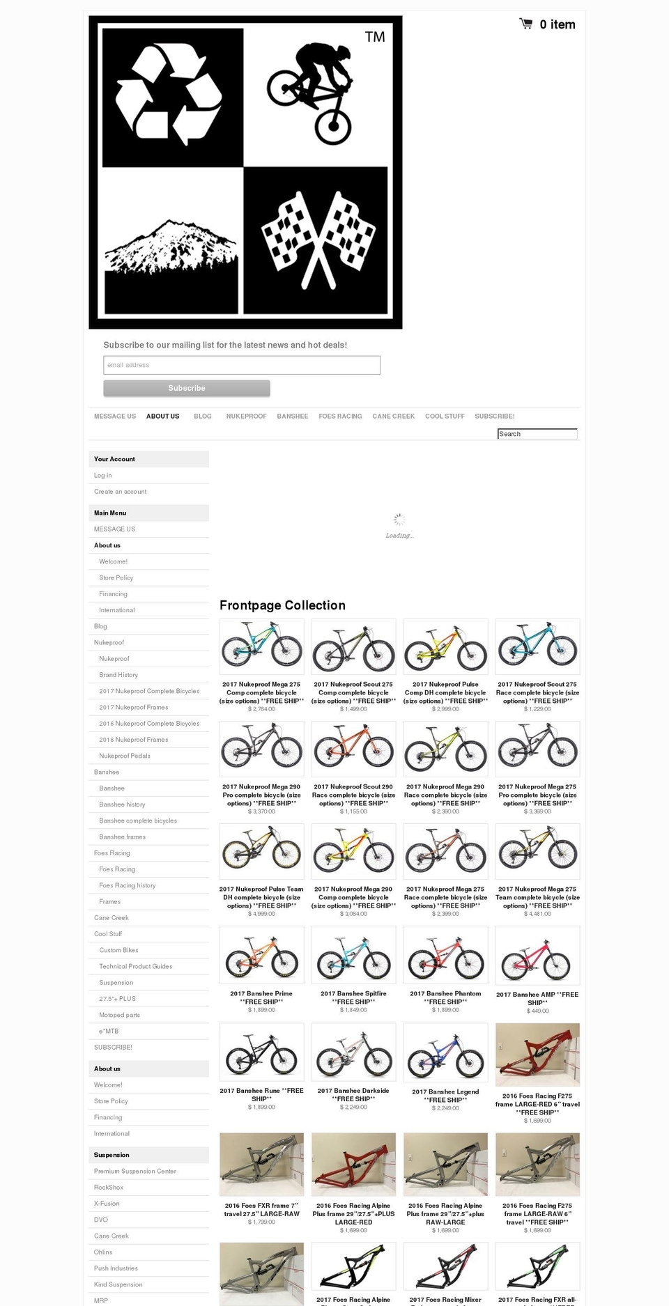 Expo Shopify theme site example recycledmountainracing.com