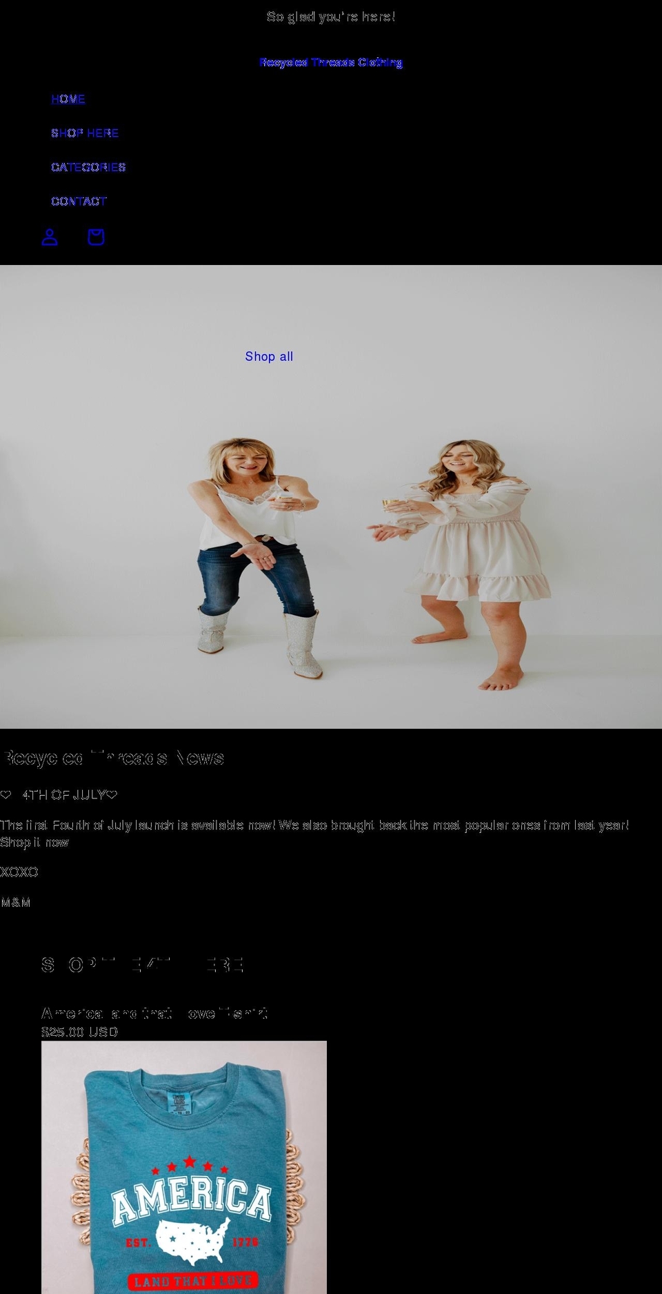 recycledthreadsrt.com shopify website screenshot