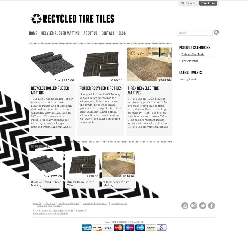recycledtiretiles.com shopify website screenshot