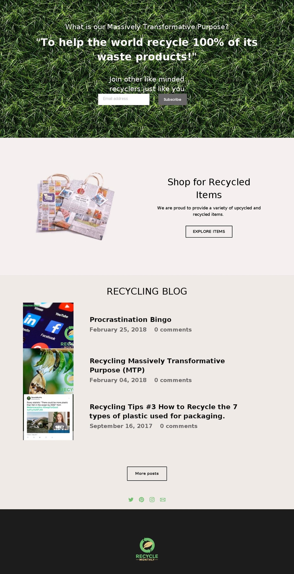 recyclemonthly.com — Shopify storefront screenshot