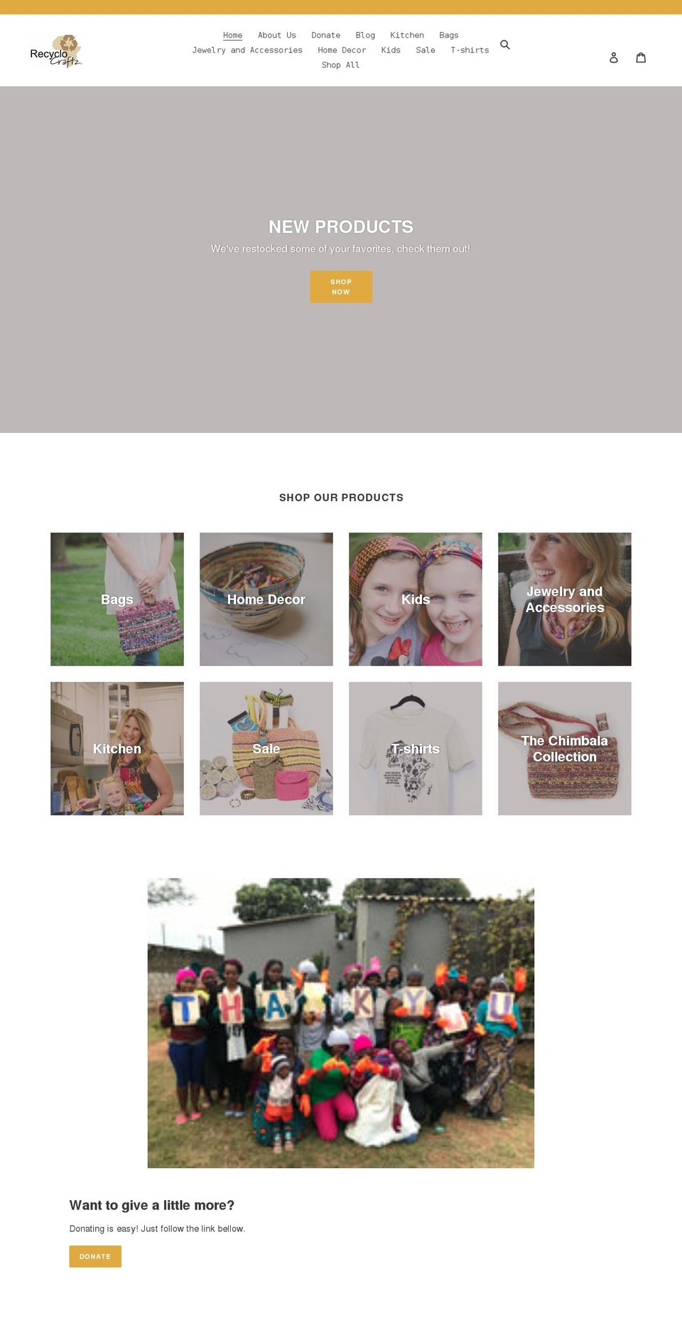 recyclocraftz-retail.myshopify.com shopify website screenshot