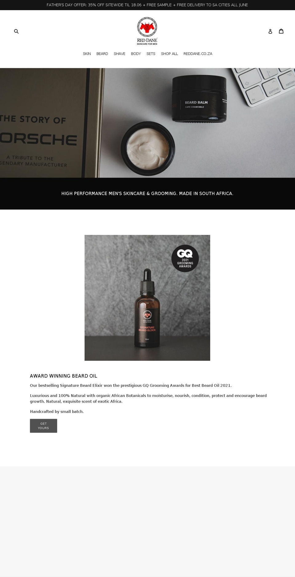 red-dane-skincare.myshopify.com shopify website screenshot