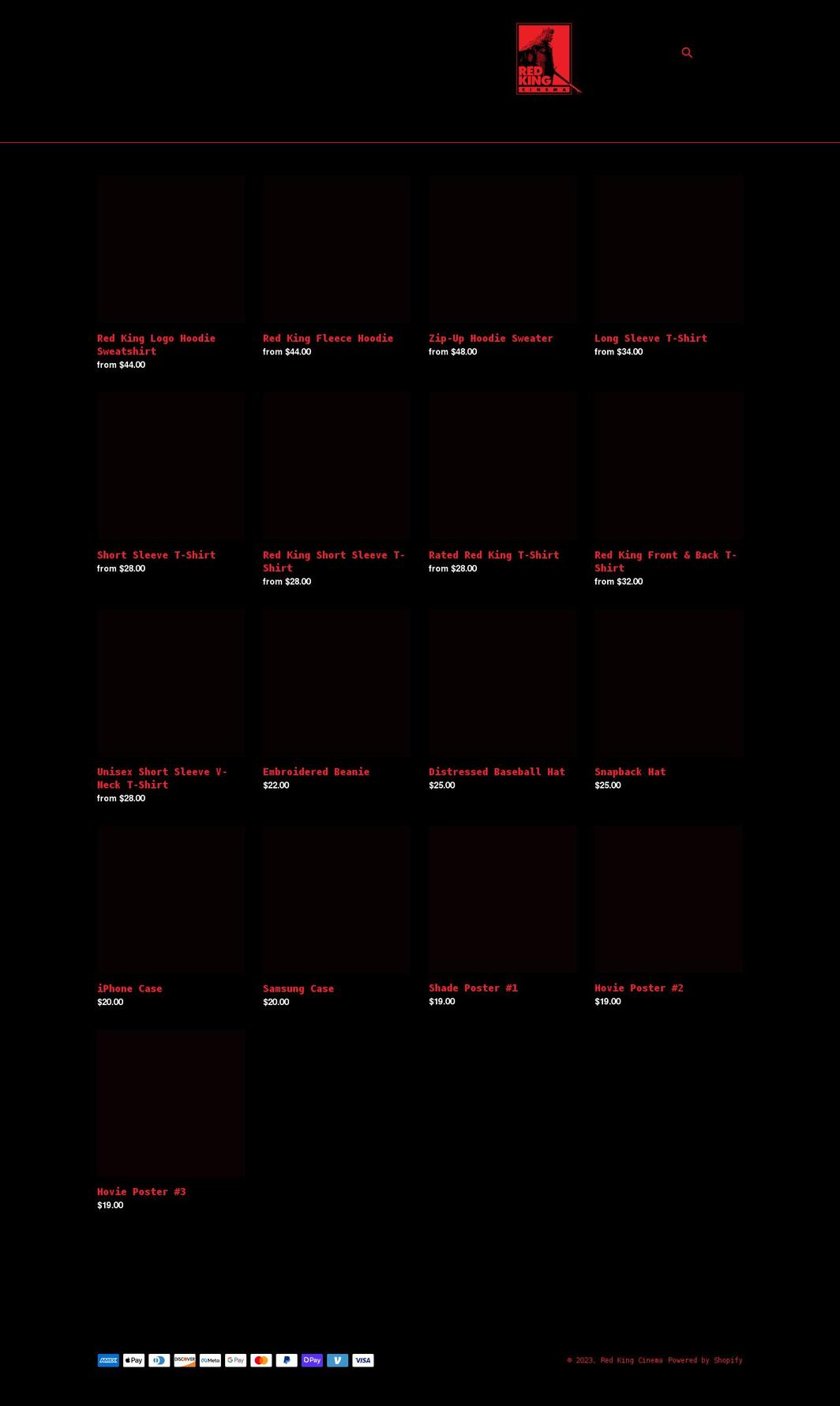 red-king-cinema.myshopify.com shopify website screenshot