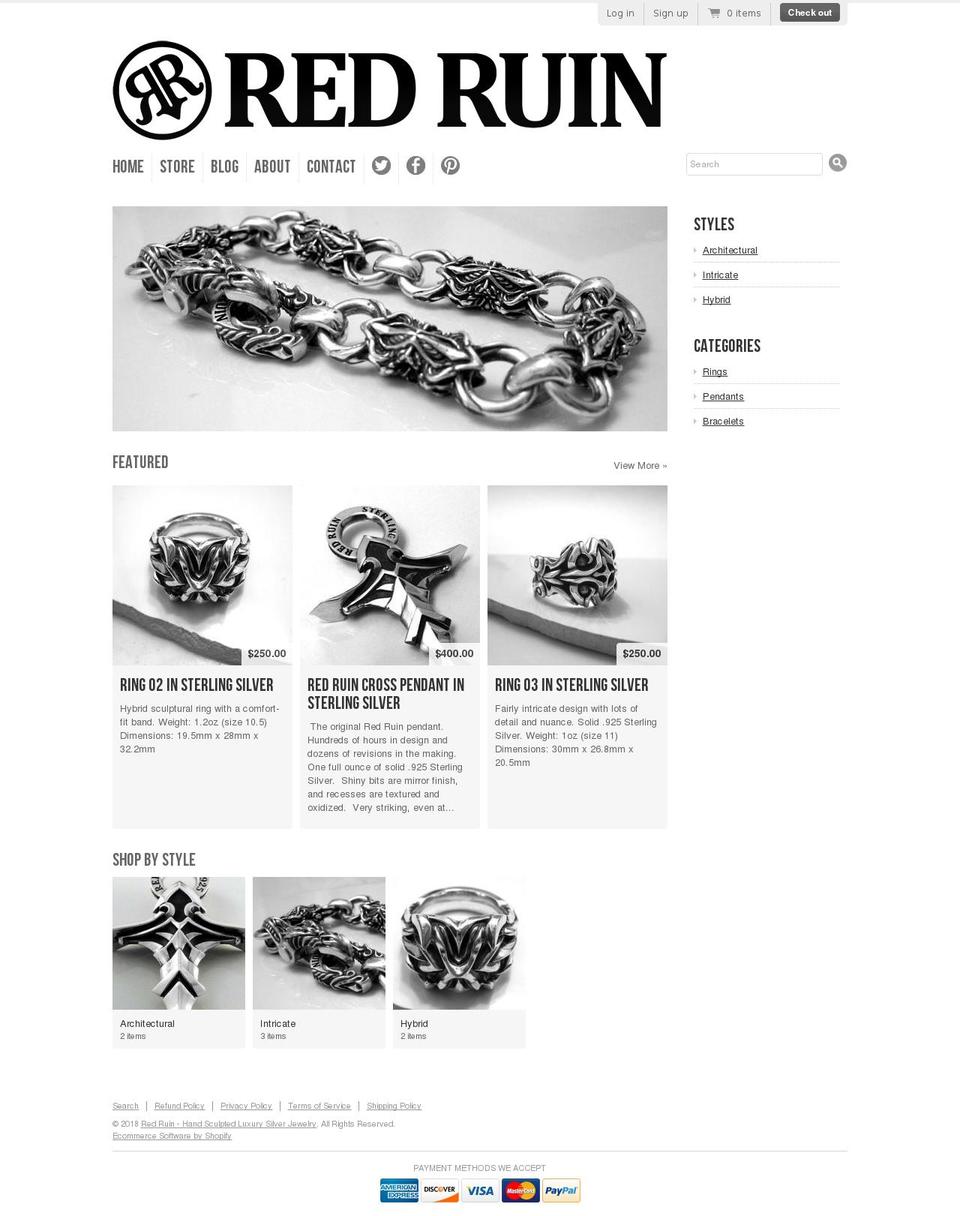 red-ruin.com — Shopify storefront screenshot