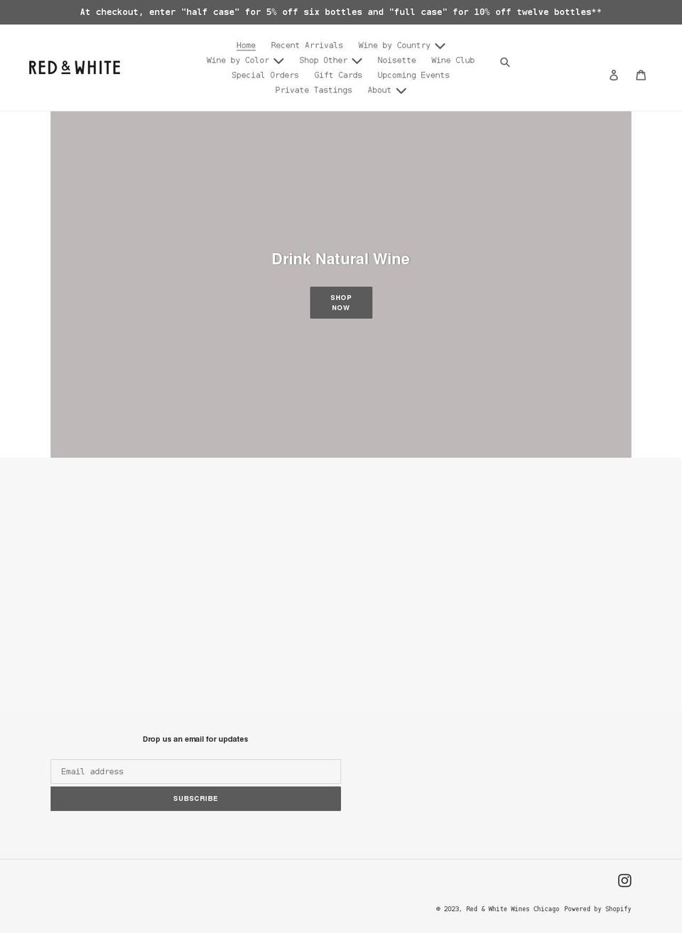 red-white-wines-chicago.myshopify.com shopify website screenshot